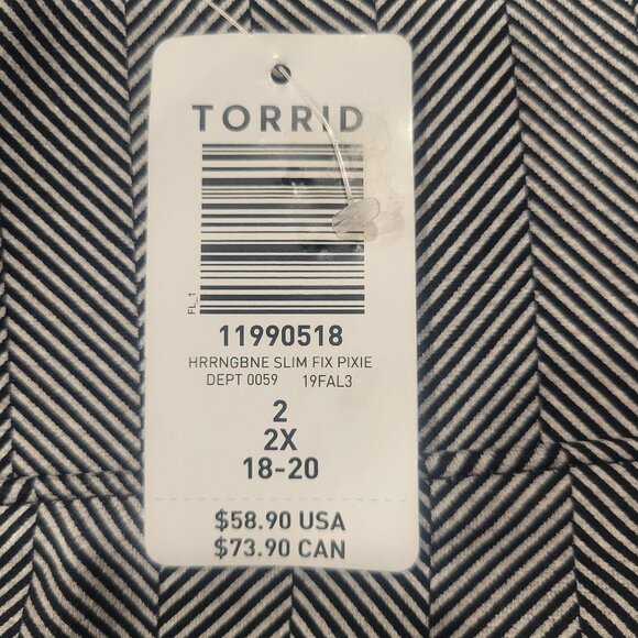 NWT Torrid First at Fit Herringbone Black/White Stretch Ankle Pants - Size 2X - Picture 9 of 12